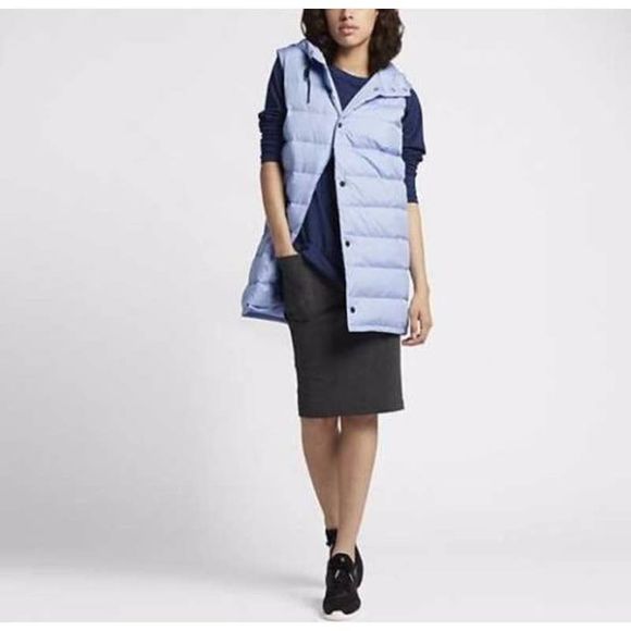 NEW Women's Small NIKE The NikeLab Essentials Padded Vest Blue 848739-438 - Picture 3 of 6